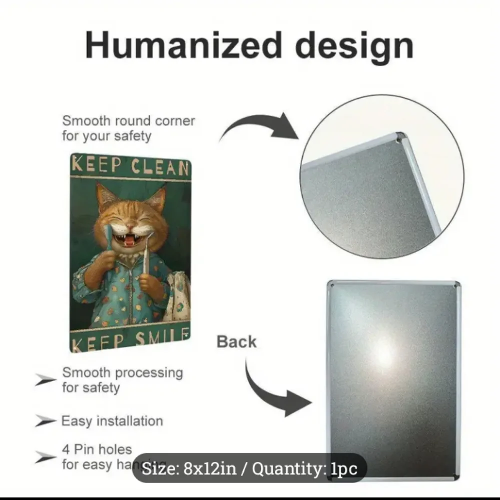 Cat Wall Art - Keep Clean Metal